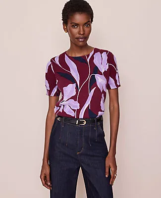 Ann Taylor Floral Sweater Tee sold by Ann Taylor
