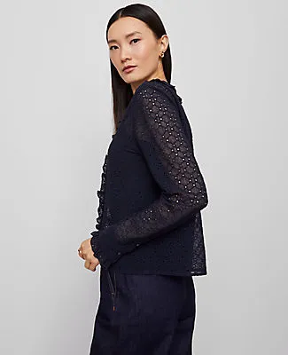 Ann Taylor Lace Ruffle Trim Blouse sold by Ann Taylor product image thumbnail 2