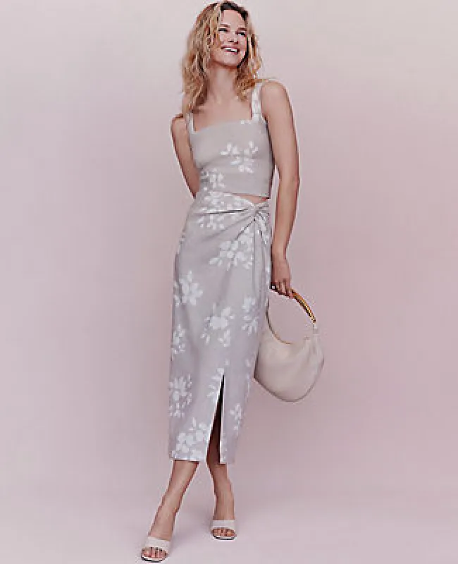 Ann Taylor Knotted Linen Blend Pencil Skirt sold by Ann Taylor