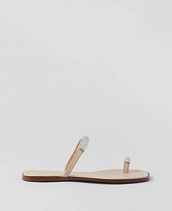 Ann Taylor Embellished Toe Ring Leather Sandals sold by Ann Taylor