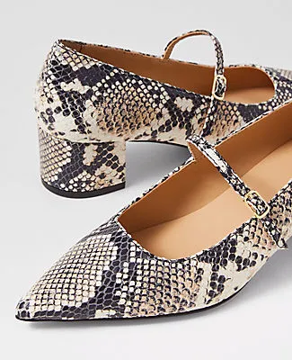 Ann Taylor Snake Print Pointy Toe Block Heel Pumps sold by Ann Taylor product image thumbnail 2