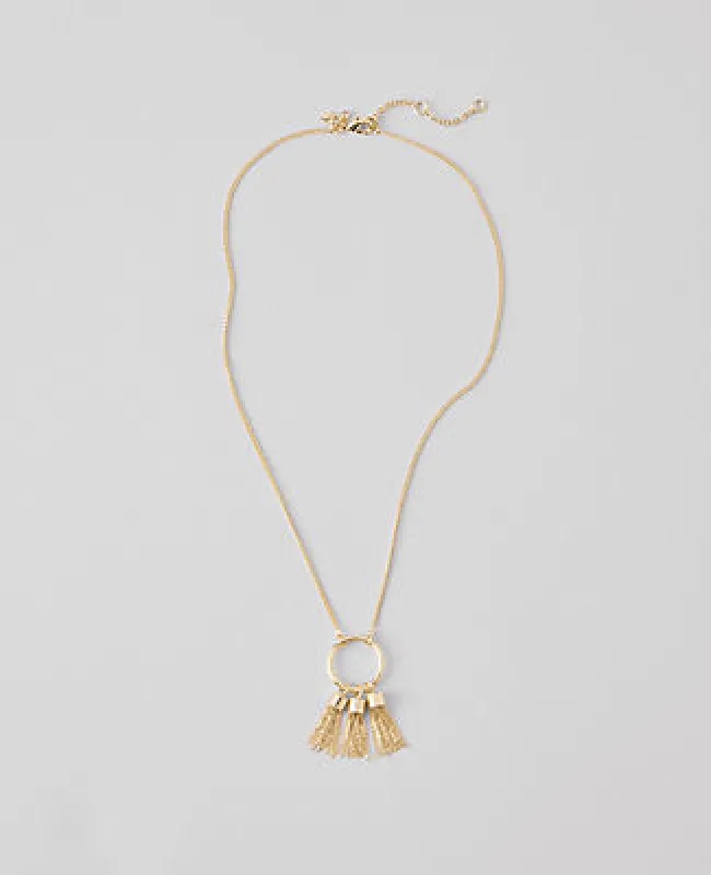 Ann Taylor Triple Tassel Necklace sold by Ann Taylor