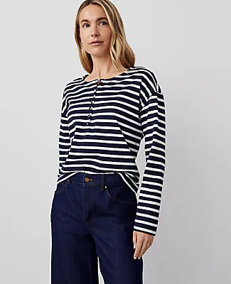 Ann Taylor Petite Cotton Henley sold by Ann Taylor