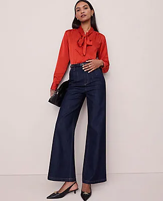 Ann Taylor Petite Satin Bow Blouse sold by Ann Taylor product image thumbnail 4