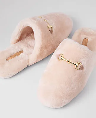 Ann Taylor Horsebit Fuzzy Slide Flat sold by Ann Taylor product image thumbnail 2