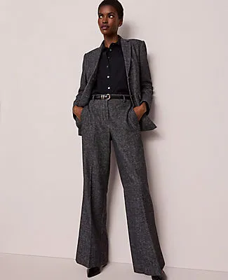 Ann Taylor The Petite Wide Leg Pant in Herringbone sold by Ann Taylor product image thumbnail 2