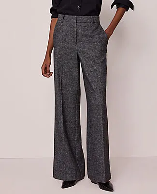 Ann Taylor The Petite Wide Leg Pant in Herringbone sold by Ann Taylor product image thumbnail 3