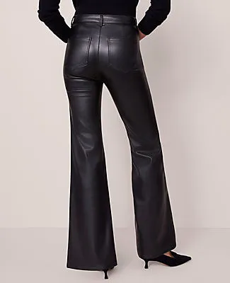 Ann Taylor The Petite Faux Leather Flare Pant sold by Ann Taylor product image thumbnail 3