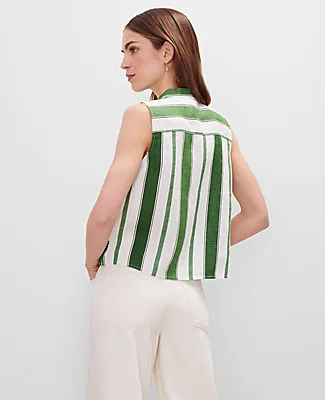 Ann Taylor Petite Striped Linen Tank Top sold by Ann Taylor product image thumbnail 2