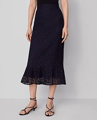 Ann Taylor Petite Lace Flounce Midi Skirt sold by Ann Taylor product image thumbnail 3