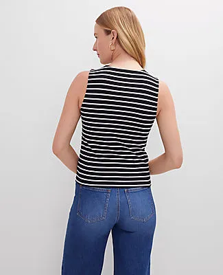 Ann Taylor Petite Striped Crew Neck Shell Top sold by Ann Taylor product image thumbnail 2