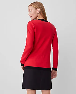 Ann Taylor Contrast Trim Boyfriend Cardigan sold by Ann Taylor product image thumbnail 2