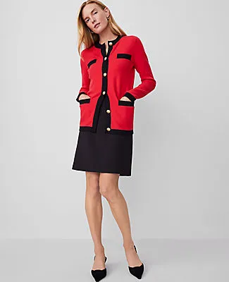 Ann Taylor Contrast Trim Boyfriend Cardigan sold by Ann Taylor product image thumbnail 3