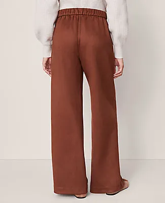 Ann Taylor Petite Weekend Collection Easy Wide-Leg Pant in Faux Suede sold by Ann Taylor product image thumbnail 3
