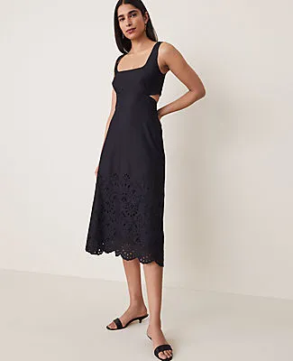 Ann Taylor Petite Embroidered Strappy Midi Dress sold by Ann Taylor
