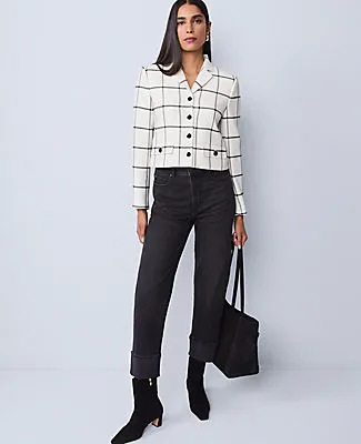 Ann Taylor The Military Blazer Jacket in Windowpane sold by Ann Taylor product image thumbnail 3