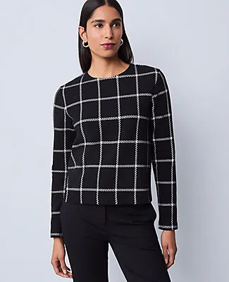 Ann Taylor Windowpane Knit Top sold by Ann Taylor