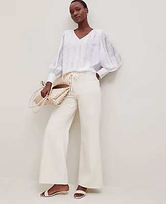 Ann Taylor Embroidered V-Neck Popover Top sold by Ann Taylor product image thumbnail 4