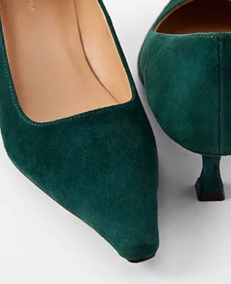 Ann Taylor Suede Nip Toe Kitten Heel Pumps sold by Ann Taylor product image thumbnail 2