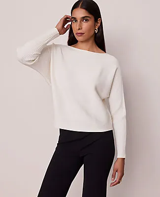 Ann Taylor Petite Ribbed Boatneck Sweater sold by Ann Taylor