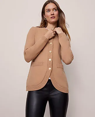 Ann Taylor Petite Curved Hem Longline Cardigan sold by Ann Taylor