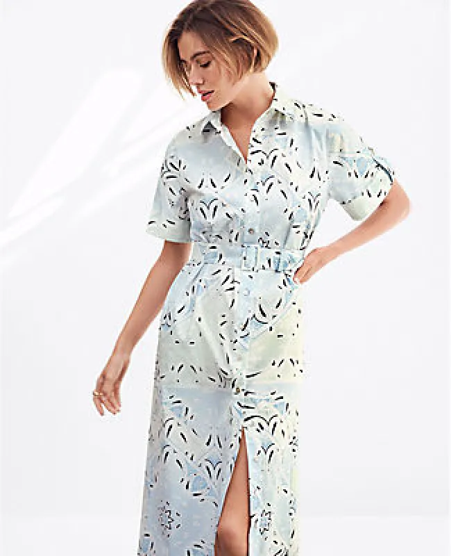 Ann Taylor Weekend Collection Paisley Collared Midi Shift Dress sold by Ann Taylor