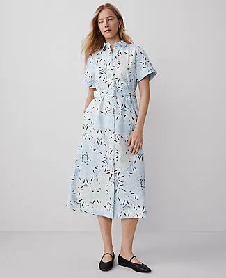 Ann Taylor Weekend Collection Paisley Collared Midi Shift Dress sold by Ann Taylor product image thumbnail 2