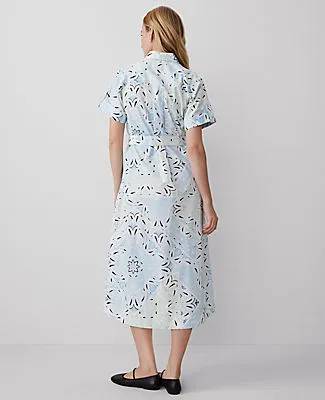 Ann Taylor Weekend Collection Paisley Collared Midi Shift Dress sold by Ann Taylor product image thumbnail 3