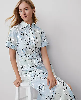 Ann Taylor Weekend Collection Paisley Collared Midi Shift Dress sold by Ann Taylor product image thumbnail 4