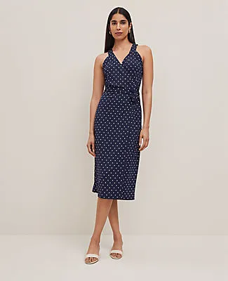 Ann Taylor Polka Dot Halter Wrap Midi Dress sold by Ann Taylor