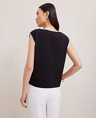 Ann Taylor Crochet Trim Sleeveless Top sold by Ann Taylor product image thumbnail 2