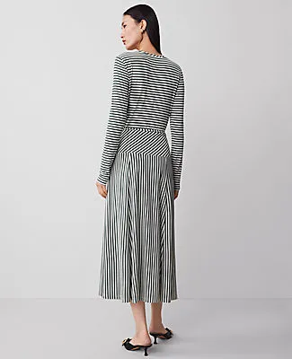 Ann Taylor Striped Knit Midi Flare Dress sold by Ann Taylor product image thumbnail 2