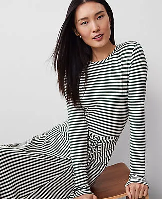Ann Taylor Striped Knit Midi Flare Dress sold by Ann Taylor product image thumbnail 3