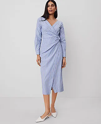 Ann Taylor Striped Asymmetric Shirtdress sold by Ann Taylor product image thumbnail 2