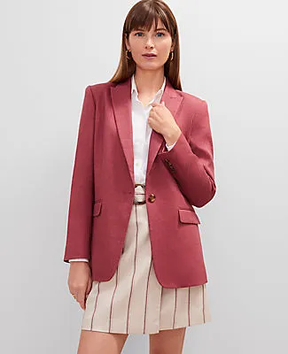 Ann Taylor The Longline Blazer in Linen Blend sold by Ann Taylor product image thumbnail 2