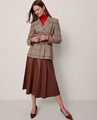 Ann Taylor The Petite Fitted Belted Blazer in Plaid sold by Ann Taylor product image thumbnail 4