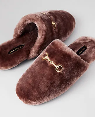 Ann Taylor Horsebit Fuzzy Slide Flat sold by Ann Taylor product image thumbnail 2