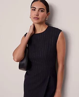 Ann Taylor Wrap Effect Sheath in Pinstripe sold by Ann Taylor product image thumbnail 3