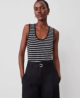 Ann Taylor Petite Striped Scoop Neck Tank Top sold by Ann Taylor