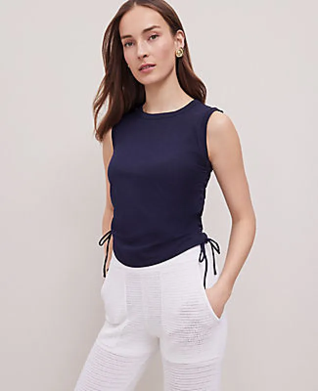 Ann Taylor Petite Weekend Collection Side-Tie Tank Top sold by Ann Taylor