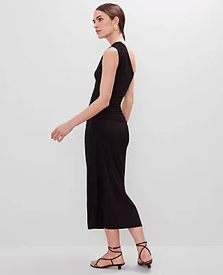 Ann Taylor Petite One-Shoulder Shirred Midi Dress sold by Ann Taylor product image thumbnail 3
