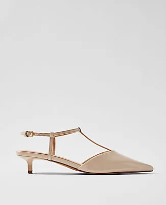 Ann Taylor Patent T-Strap Kitten Heel Pumps sold by Ann Taylor