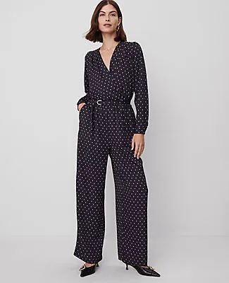 Ann Taylor Dotted Wrap Jumpsuit sold by Ann Taylor
