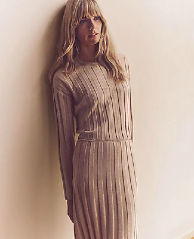 Ann Taylor Shimmer Ribbed Sweater sold by Ann Taylor