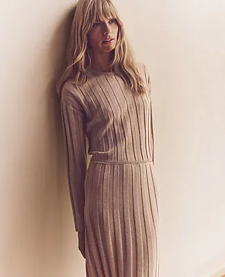 Ann Taylor Shimmer Ribbed Sweater sold by Ann Taylor