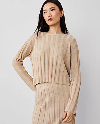 Ann Taylor Shimmer Ribbed Sweater sold by Ann Taylor product image thumbnail 2