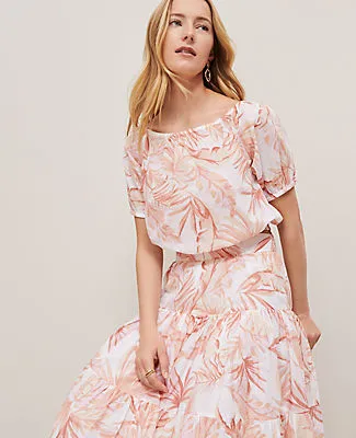 Ann Taylor Floral Bubble Hem Top sold by Ann Taylor product image thumbnail 4