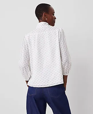 Ann Taylor Floral Mock Neck Shirt sold by Ann Taylor product image thumbnail 2