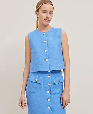 Ann Taylor Petite Tweed Cropped Vest sold by Ann Taylor