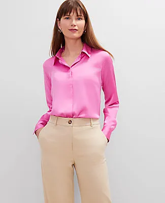 Ann Taylor Satin Essential Shirt sold by Ann Taylor product image thumbnail 3